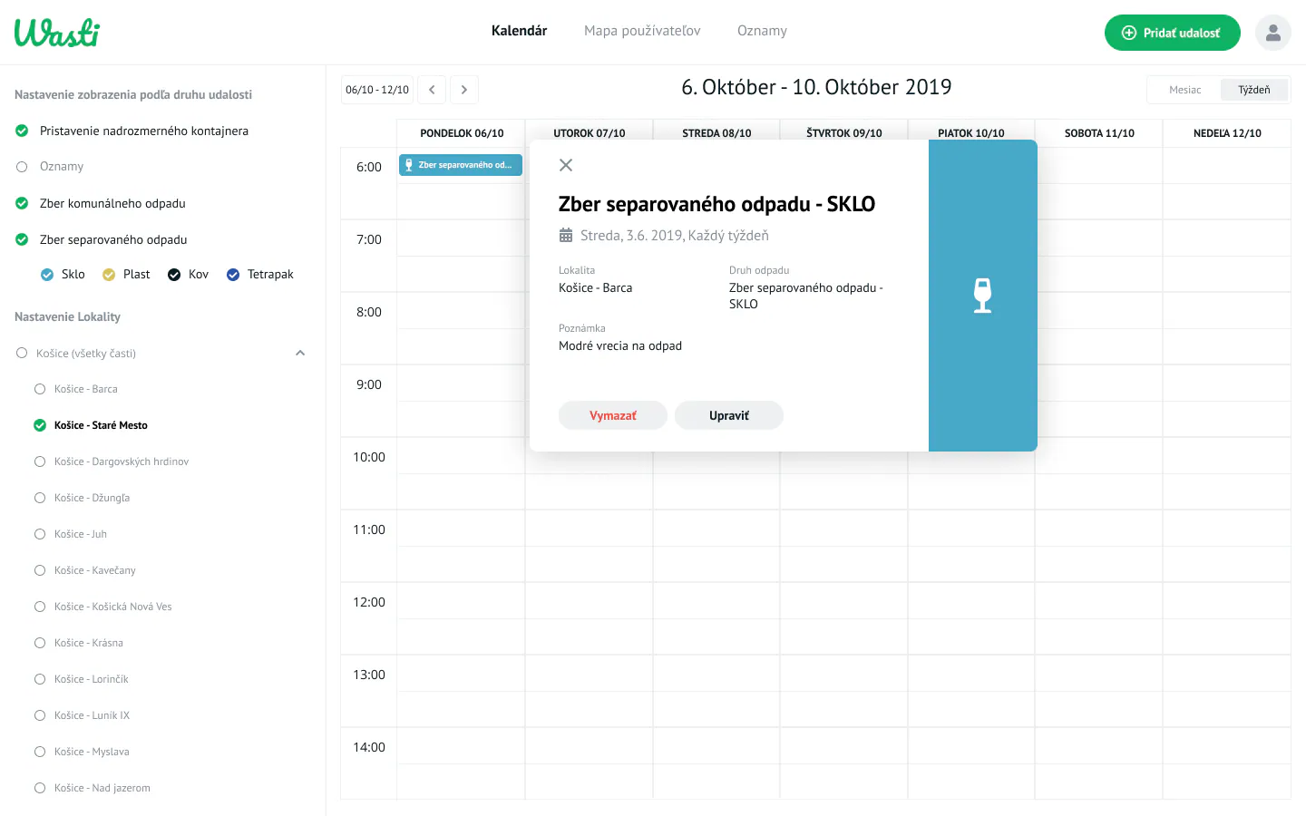 Wasti New event view